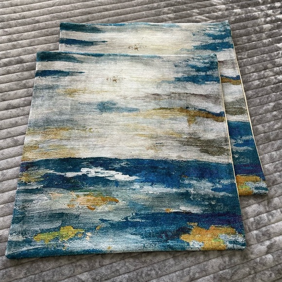 West Elm NWT Velvet Art 2 Pillow Covers - Picture 2 of 6